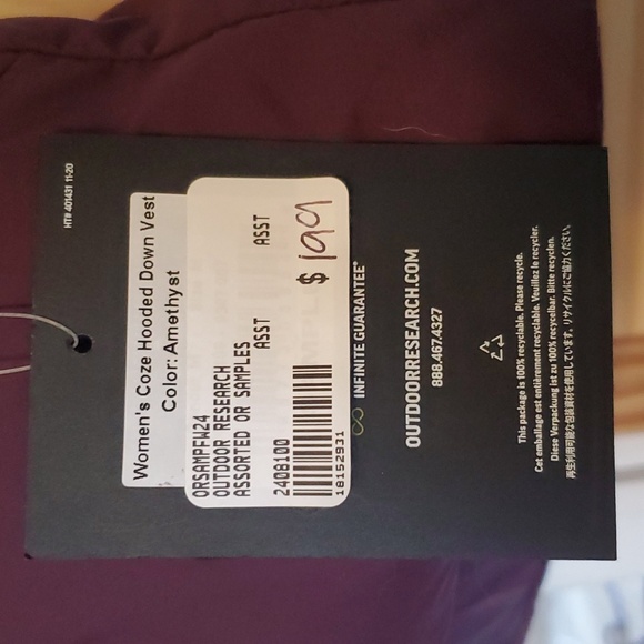 NWT Outdoor Research Coze Hooded Down Vest - Picture 4 of 10